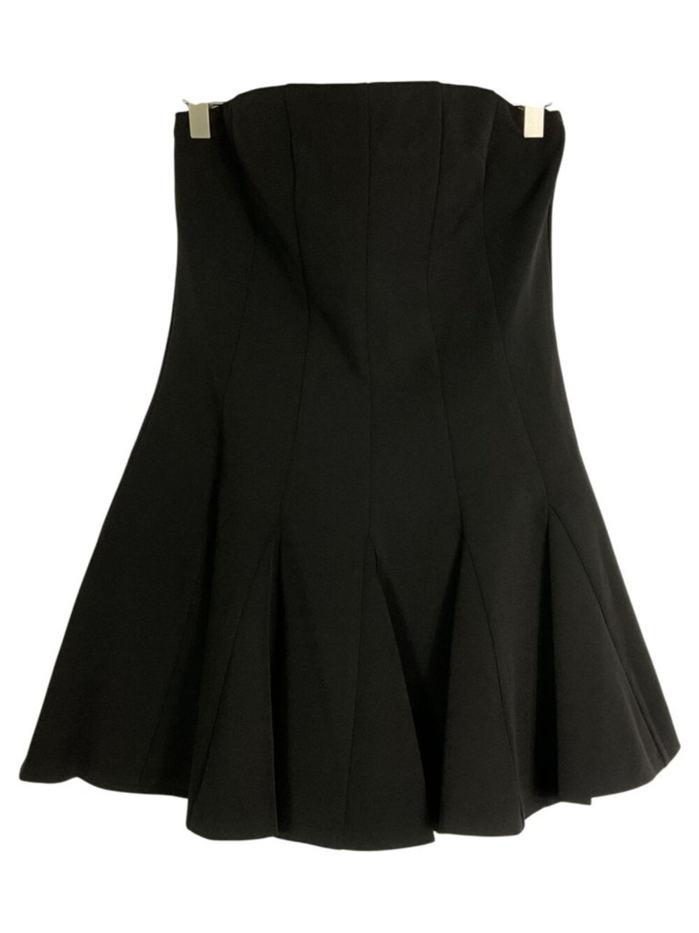 NWT Zara Strapless Pleated Skort Romper Dress Black Size S